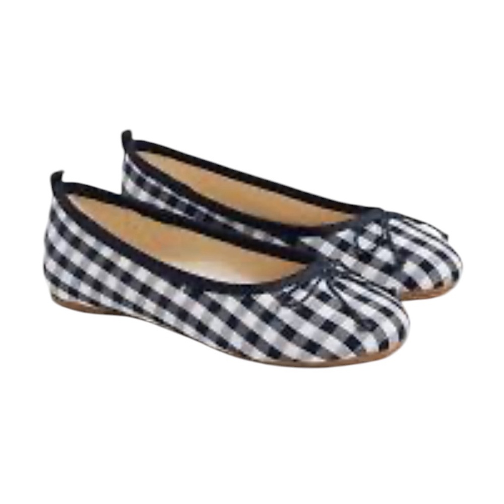 NWT J Crew Crewcuts Girls Gingham Check Ballet Flat Classic Preppy Spring Summer